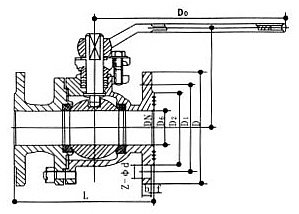 Q41F鑄鐵法蘭球閥圖紙 Q41F鑄鐵法蘭球閥圖紙