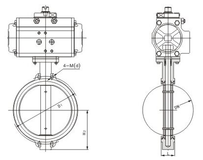 671X氣動對夾式軟密封蝶閥結(jié)構(gòu)圖紙 671X氣動對夾式軟密封蝶閥結(jié)構(gòu)圖紙